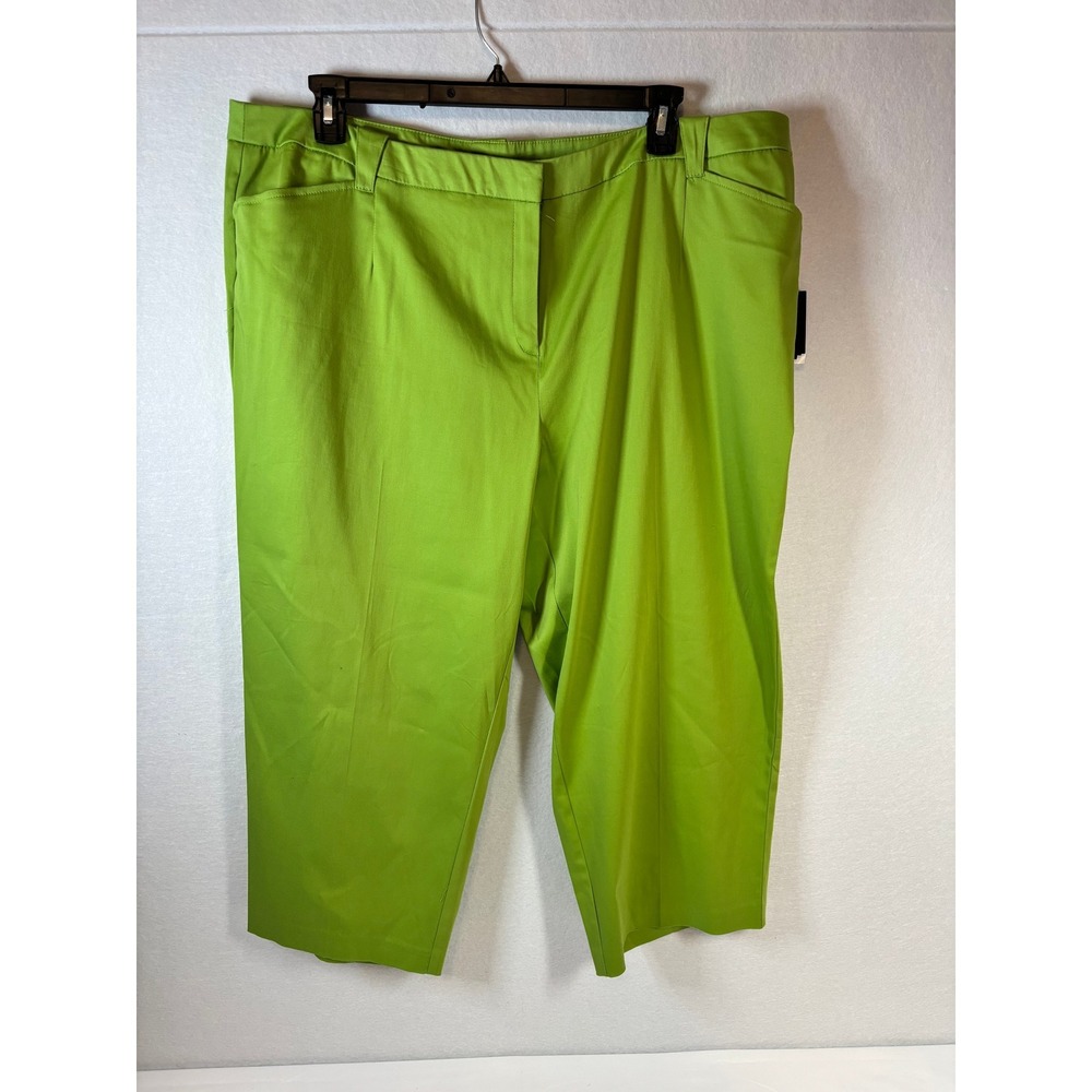 Sag Harbor Woman Lime Green Crop Pants Plus Size 22W New NWT S54048